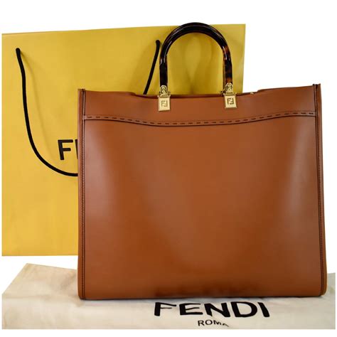 brown leather fendi bag|Fendi sunshine medium.